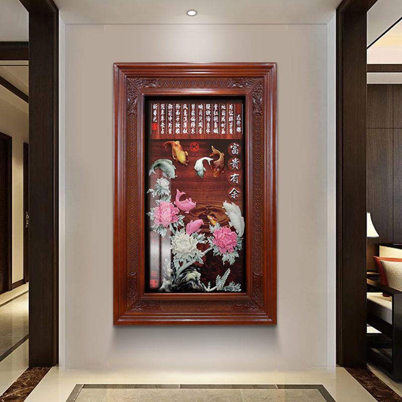 玄关装饰画中式墙上中国风浮雕客厅餐厅过道走廊墙面壁画高档挂画