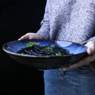 创意陶瓷碗水果沙拉碗西餐意面盘家用汤碗冷面碗大号汤盆 桔梗家