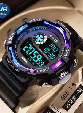 电子手表男款初中学生青少年运动专用防水计时闹钟儿童男生机械表