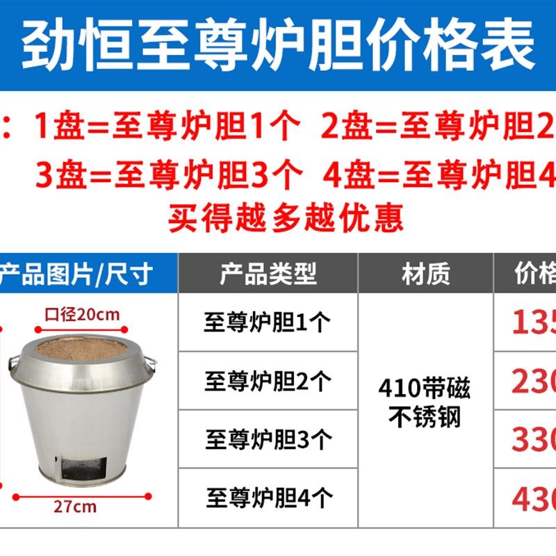 劲恒烧鸭炉炉胆加厚钢耐火泥炉心木炭通用烧鸡鸭鹅炉内胆炉胆炉心