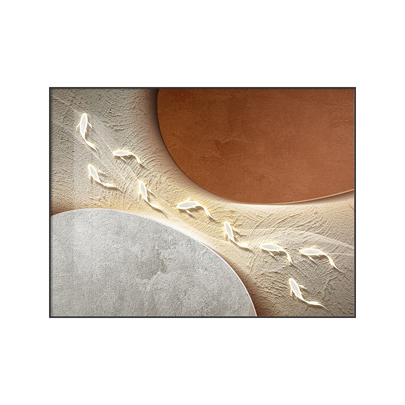 网红九鱼图电表箱装饰画遮挡配电箱挂画总电闸开关盒推拉壁画免打