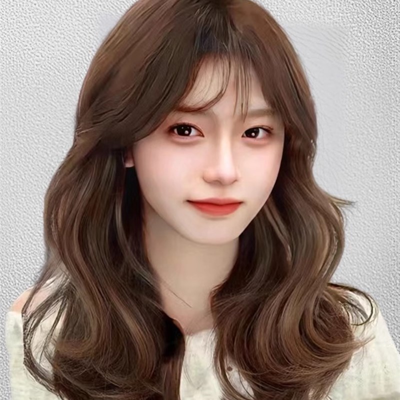 大波浪假发女长发真发全真人发自然蕾丝无痕长卷发全头套式
