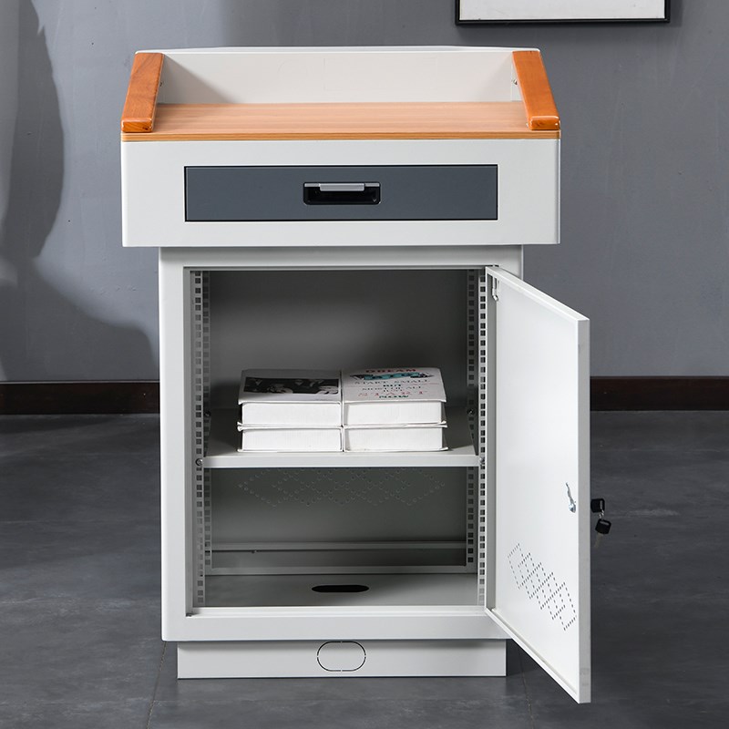 多媒体讲台钢制多功能班班通学校老师讲台桌子演讲台发言台小立式