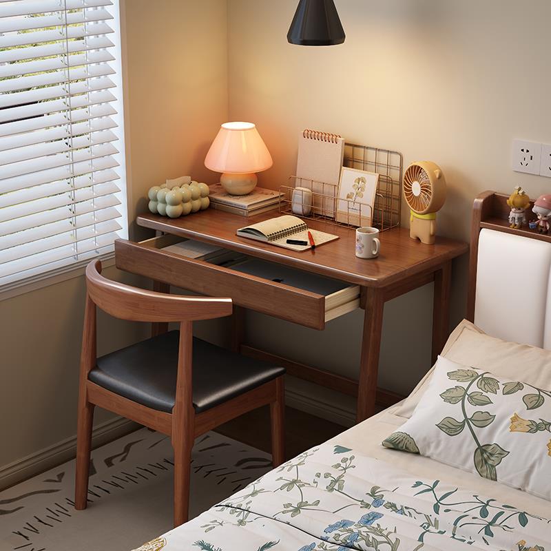 实木书桌简约小户型床边桌卧室电脑桌70cm书桌学生写字学习桌家用