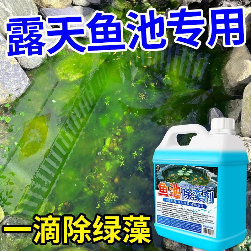 鱼池除藻去苔剂除绿水净化鱼缸去绿藻青苔清除剂水藻褐藻浮萍净%