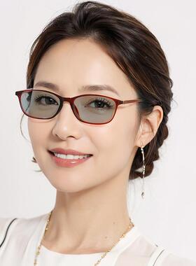纯水晶眼镜女款感光变色石头镜防辐射紫外线天然太阳镜墨镜中老年