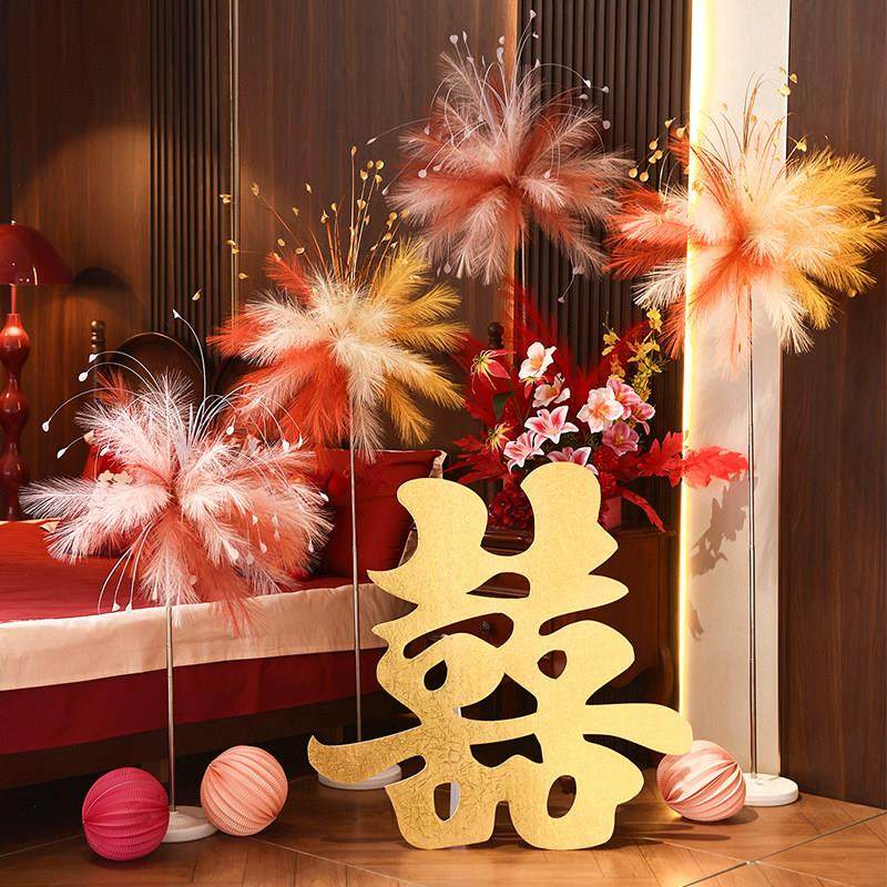 婚房布置套装摆件醒狮结婚晨袍拍照道具金色喜字婚礼路引烟火装饰,节庆用品/礼品,婚房装扮用品,淘宝优惠券,粉丝福利购,淘宝优惠卷