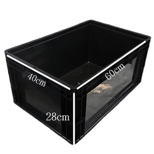黑色视觉周转箱DIY鱼缸工业风龟水箱滴流箱鳄龟蛋龟