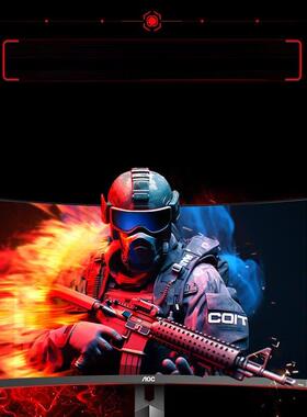 AOC27英寸CQ27G2X电竞2K超清180Hz电脑显示器1MS曲面台式壁挂144H