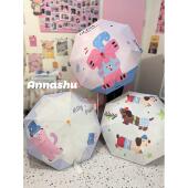 Anna Shu小红靴子 红鼻子可爱卡通在学生女孩雨或晴伞遮阳防晒