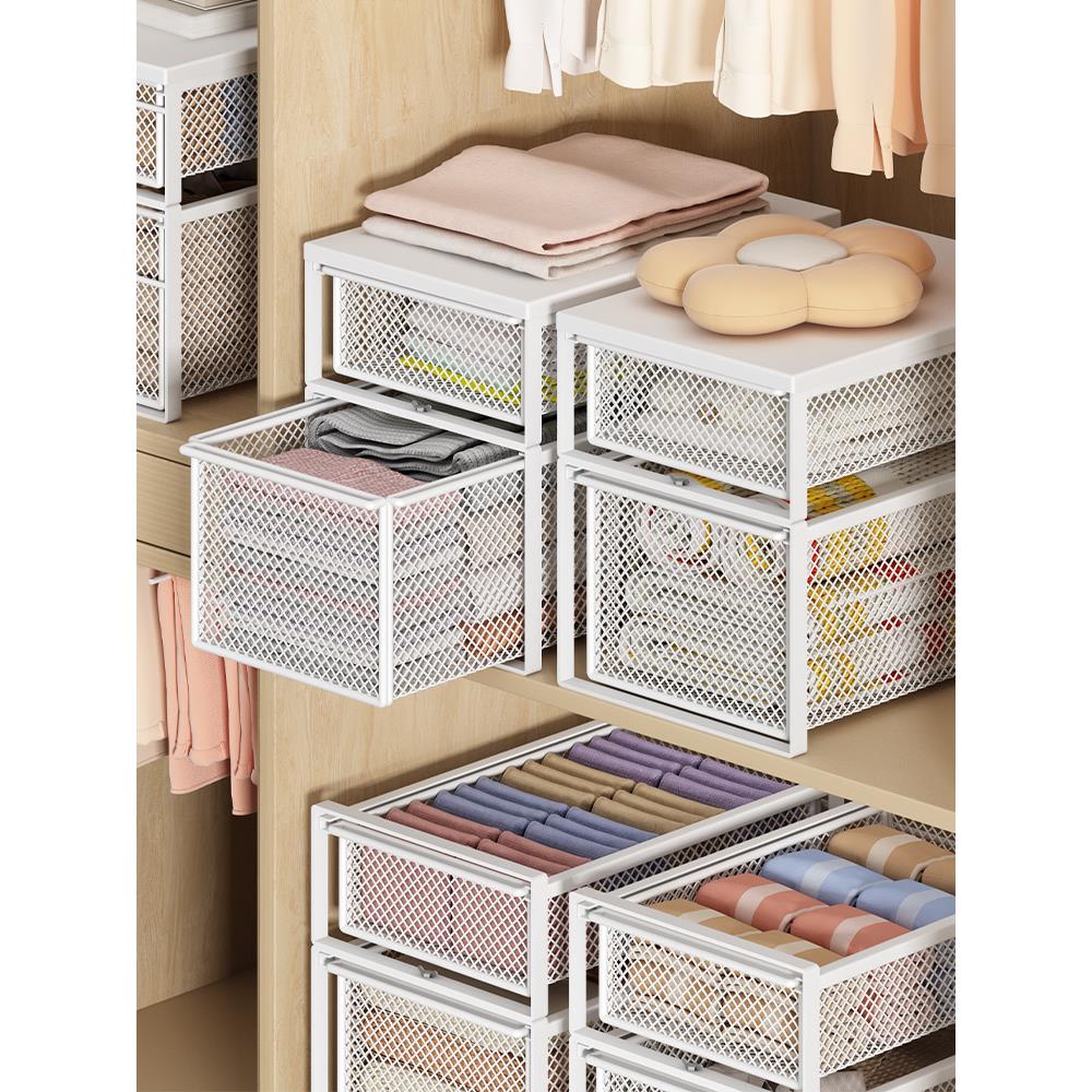 衣柜分层隔板收纳神器抽屉式衣物整理置物架储物筐衣柜抽屉收纳盒