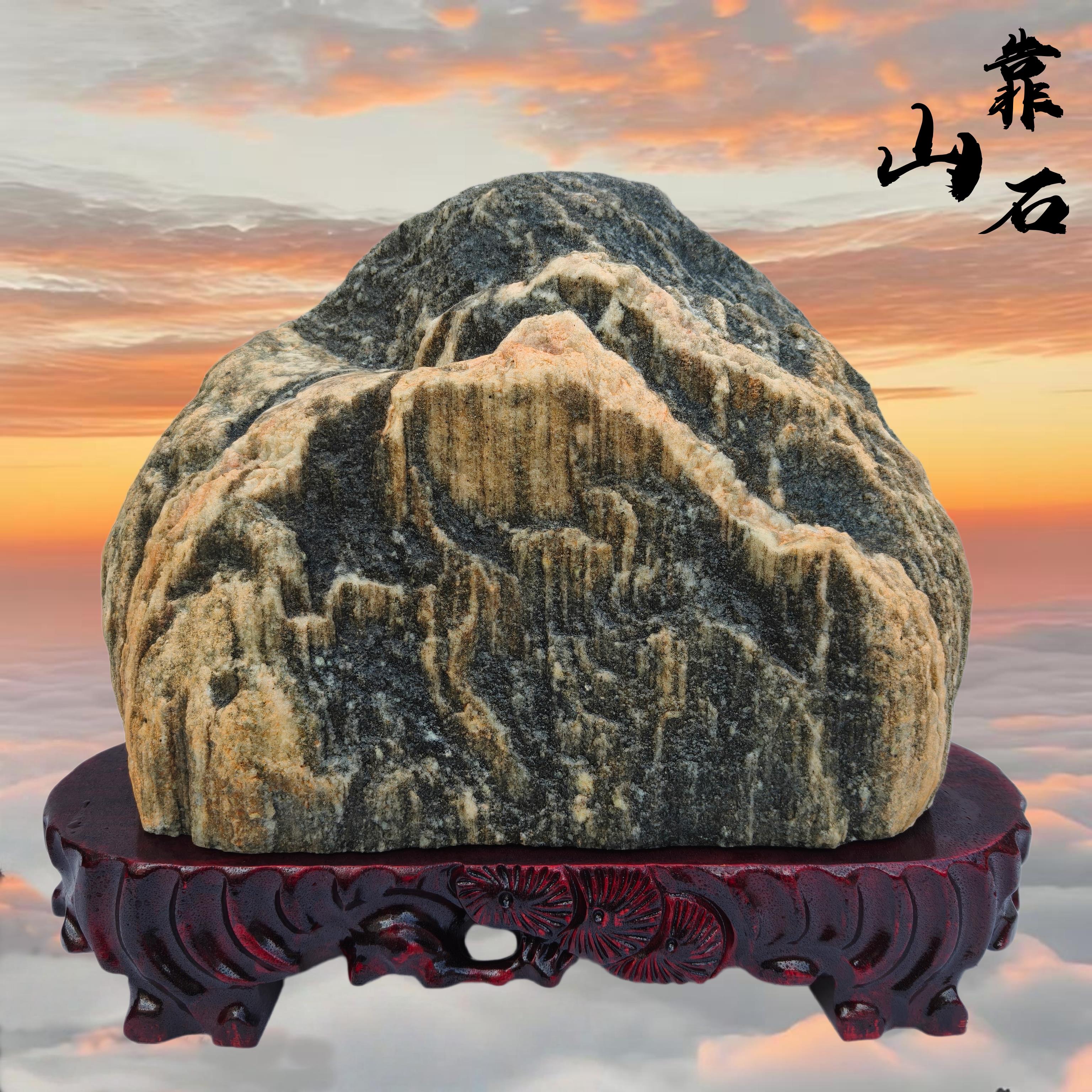 天然原石泰山石 敢当奇石公司办公室靠山石景观别墅高端摆件镇宅