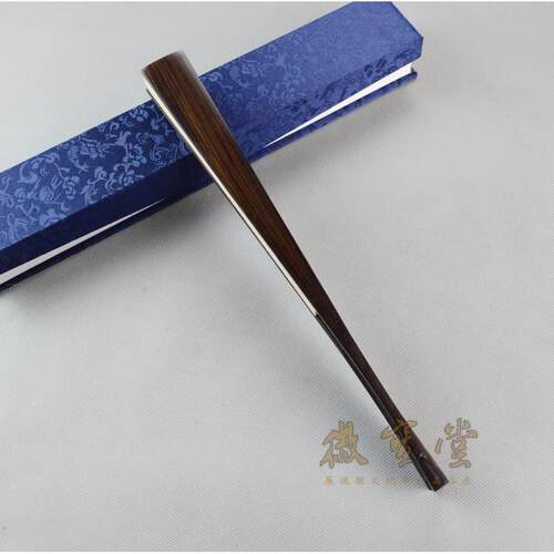 文玩折扇10寸15方乌木竹芯折扇 直臂挑灯座空白宣纸扇面 手工制作