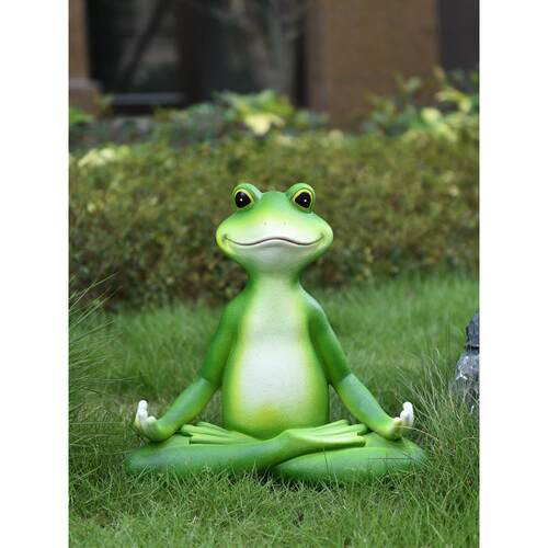 户外花园彷真瑜伽青蛙公园庭院阳台别墅创意动物雕塑造景装饰摆件