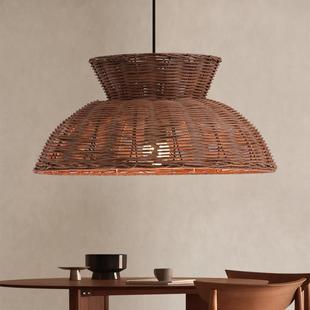 藤灯罩 Wabi 中世纪禅宗茶室餐厅吊灯 民宿灯 现代极 Sabi风格