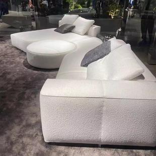 米兰YVES伊夫沙发意式 极简棉麻布艺圆桌轻奢北欧客厅简约直排模块