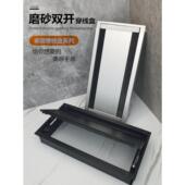 电脑桌穿线孔盖板桌面铝合金穿线盒穿线孔双面开孔双面刷线盒