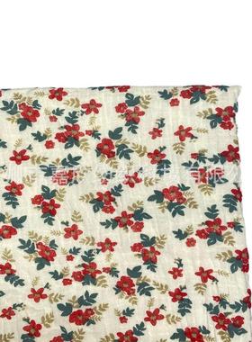 全棉双层绉布 muslin 印花婴儿布料纯棉 双层纱布 家居服童装爆款
