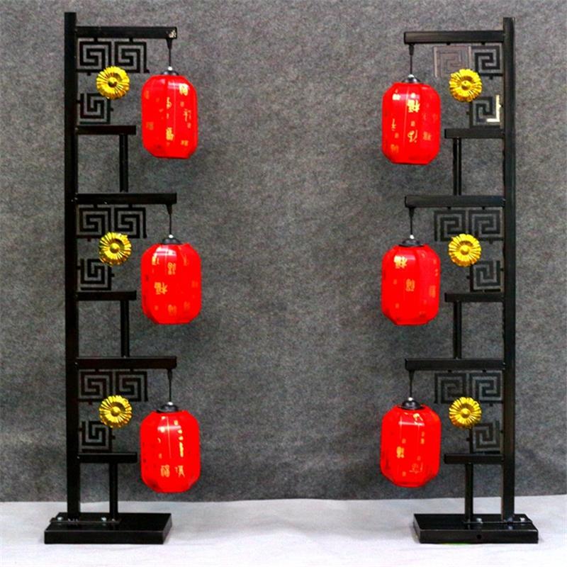 中式婚庆道具路引铁艺T台屏风三联宫廷羊皮纸灯笼汉式婚庆布场