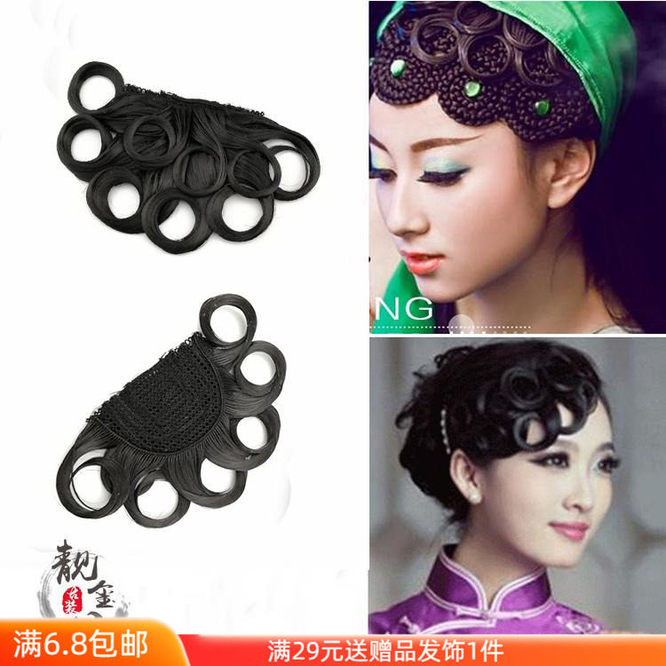 影楼古装戏曲发片秀和旗袍造型刘海青蛇白蛇刘海发片圈圈刘海片