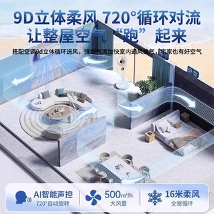空气循环扇家用电风扇节静音遥控台式 2025新款 摇头小型落地扇涡轮