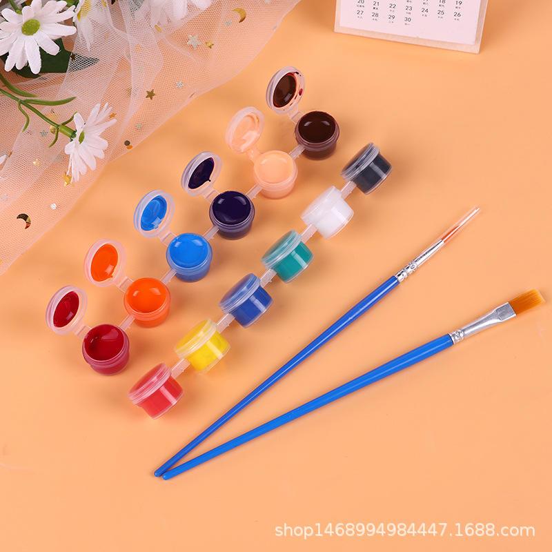 2ml丙烯颜料条12色儿童绘画涂鸦连体6色搪胶石膏娃娃颜料套装爆款