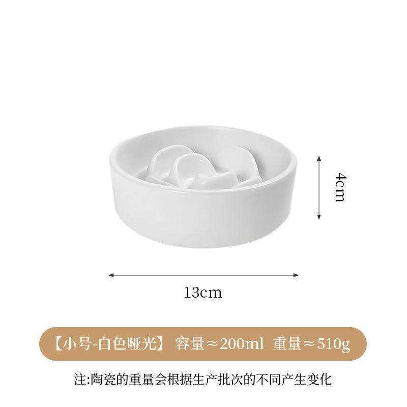 创意哑光花瓣慢食碗防噎缓食碗陶瓷宠物碗防打翻碗猫粮碗猫碗爆款
