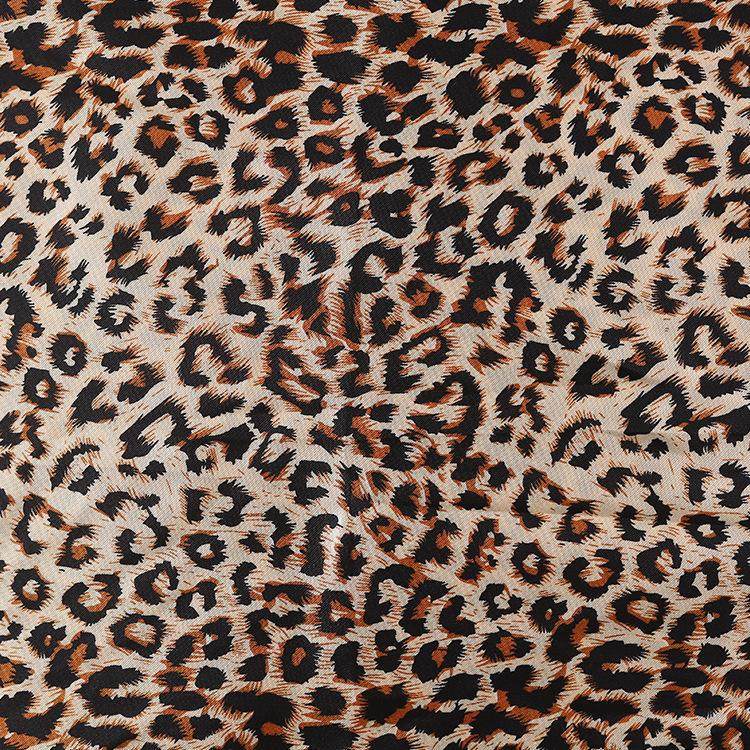 全涤色丁布印花 50D*75D色丁豹纹印花 丝巾服装配饰连衣裙面爆款