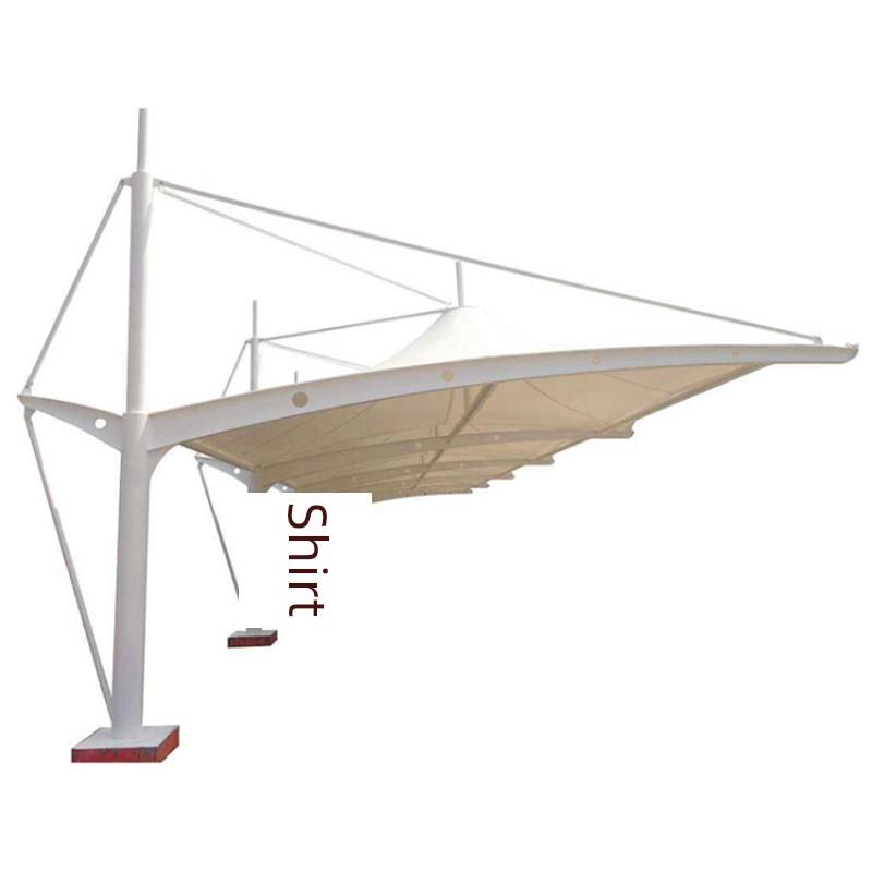 广东汕头拉杆式车棚景观棚膜结构停车棚汽车停车棚雨棚膜结构车棚