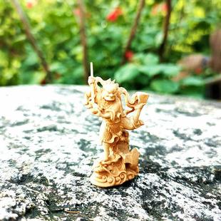 木雕魁星爷主文事考运亨通黄杨木手工雕刻读书人神像魁星点斗摆件