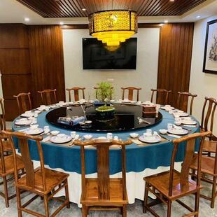 全黑稳固转盘加大加粗钢化玻璃底盘台面饭桌旋转餐桌钢化玻璃家用