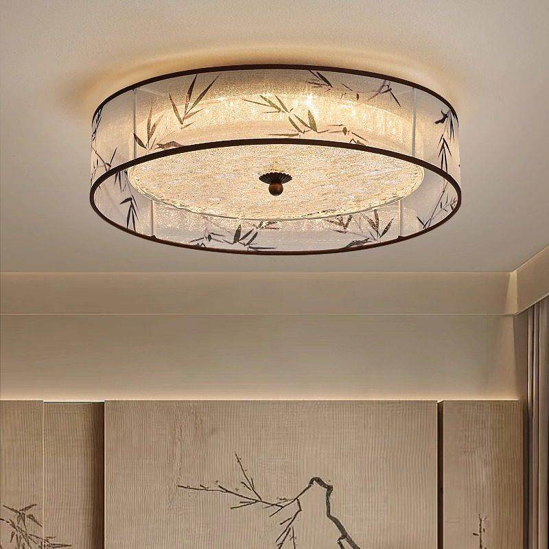 宋代美学卧室吸顶灯中古风覆古圆形主卧房间灯全光谱护眼布艺灯具,家装灯饰光源,餐厅/卧室/书房吸顶灯,淘宝优惠券,粉丝福利购,淘宝优惠卷