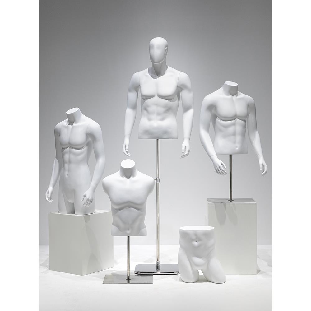 男模特展示架半身假人体人偶人台黑白男装服装店橱窗道具模型全身