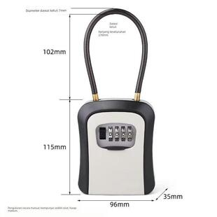 钢丝绳密码锁钥匙盒免安装软钢缆墙壁猫眼户外防盗挂式钥匙密码盒