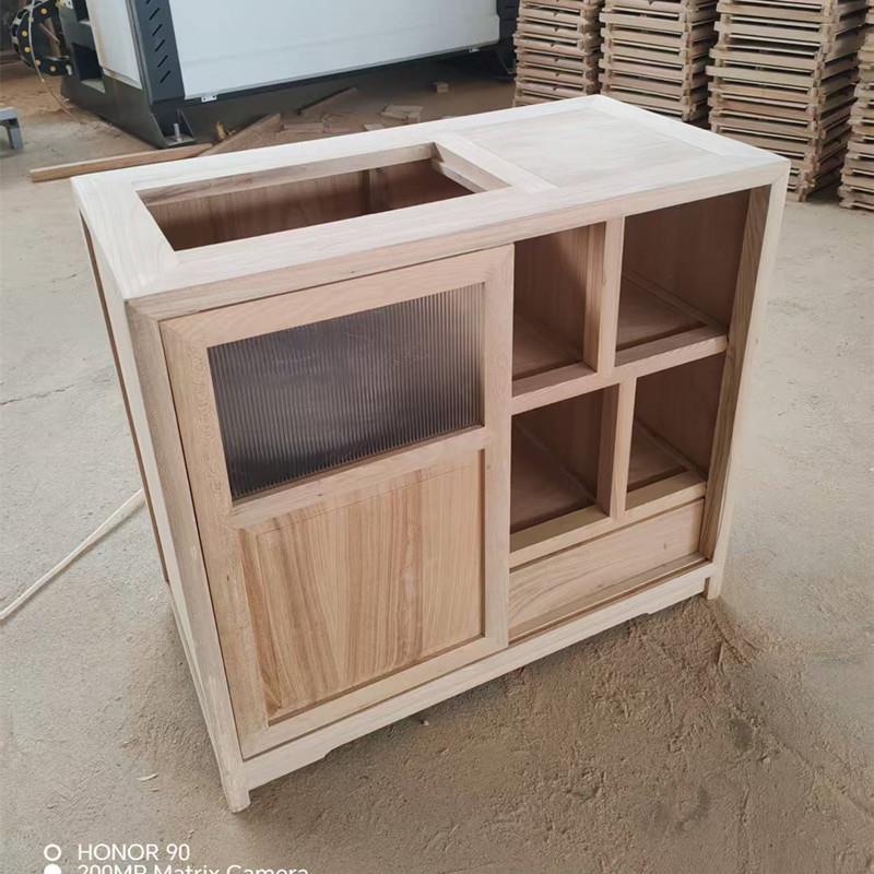 老榆木白茬茶水柜简约客厅新中式移动茶台小茶桌白胚餐边柜烧水台