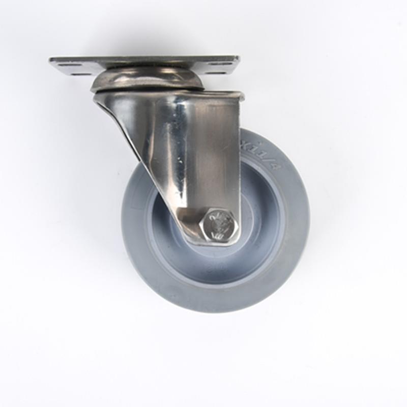 304不锈钢静音万向轮/重型橡胶脚轮/4寸3寸5寸TPR推车轮/转向轮子