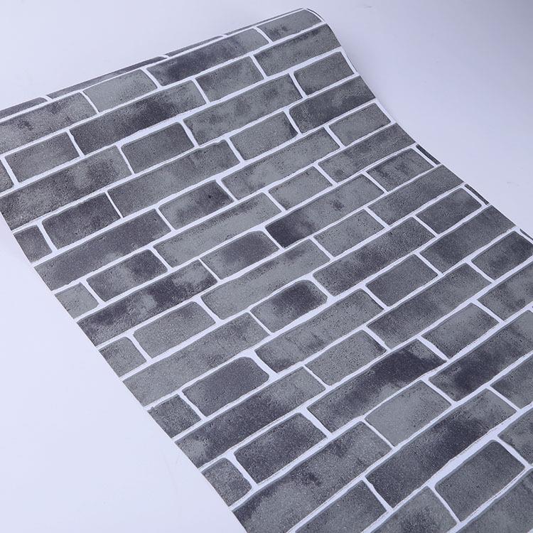 餐厅饭店墙裙仿古砖块砖纹自粘墙纸防水服装店青砖灰砖红砖墙贴纸