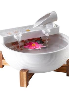 新中式简约桌面招财生财流水摆件喷泉加湿器客厅茶桌办公室装饰品