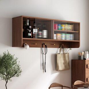 实木餐厅厨房吊柜墙上墙壁挂墙面式储物置物架餐桌餐边玻璃收纳柜