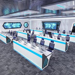 烤漆办公桌监控台简约班台控制台调度台多媒体指挥演讲台桌椅组合