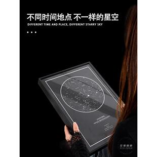 定制当晚星空图装饰画送男女朋友纪念日成人礼生日黑色创意礼物画