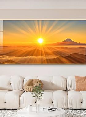 旭日东升装饰画客厅东墙沙发背景墙挂画日出东方卧室床头太阳壁画