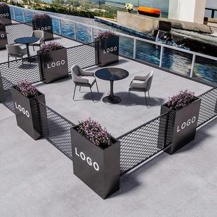 定制户外花箱隔断庭院铁艺商业街咖啡店围栏饭厅奶茶店围挡种植箱