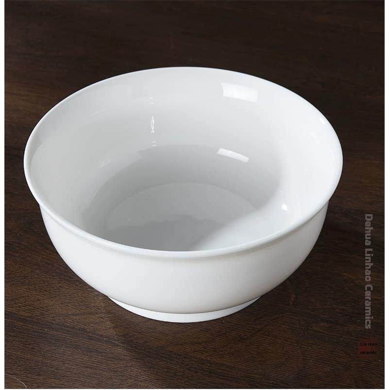 大汤碗 德化高端白瓷精品羊脂玉瓷餐具家用汤碗中式碗菜盘碟面碗