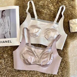 抹胸内衣女薄款无痕防走光内搭兔耳朵无钢圈全罩杯大胸显小文胸罩