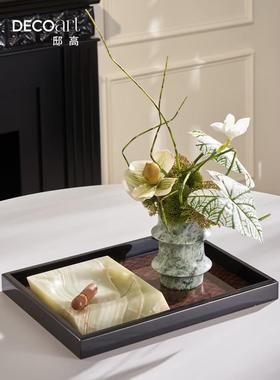 现代样板间售楼处洽谈桌茶几装饰托盘摆件纸巾盒烟灰缸高级感摆场