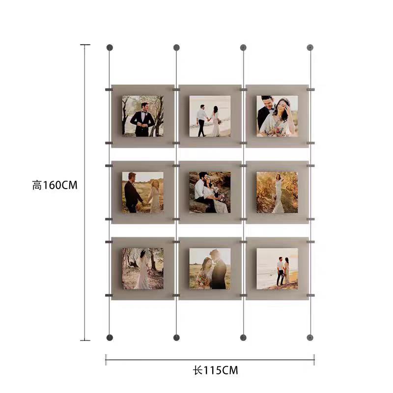 亚克力照片墙金属杆挂画艺术装置画现代文化展示墙公司宣传装饰画