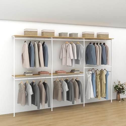 开放式金属衣柜衣帽间定制挂衣架组合无甲醛铁艺衣帽架步入式衣橱