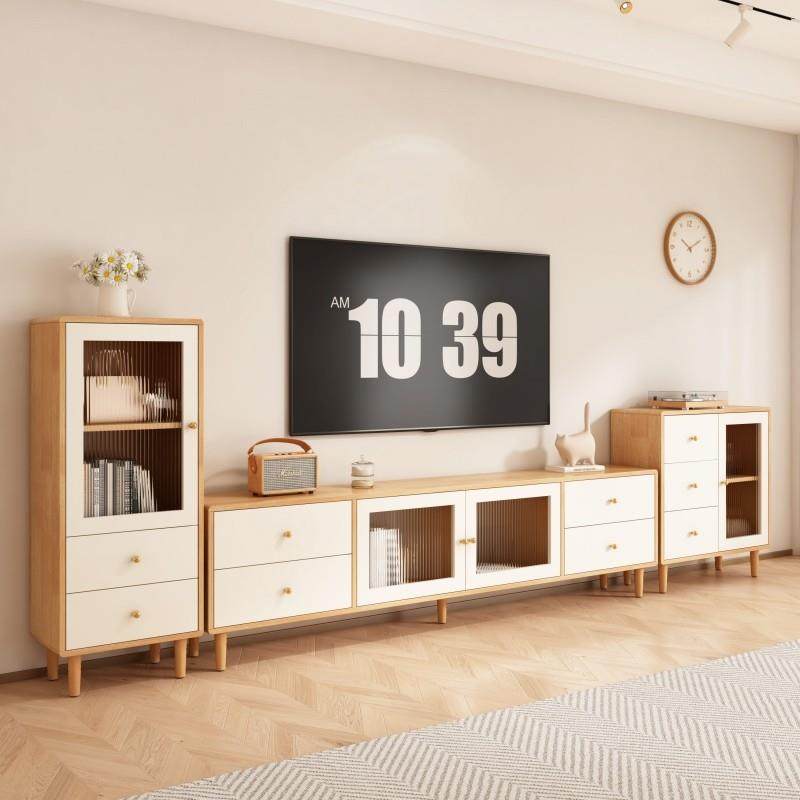 全实木电视柜储物柜一体茶几边柜组合客厅家用原木风2025新款,住宅家具,电视柜,淘宝优惠券,粉丝福利购,淘宝优惠卷
