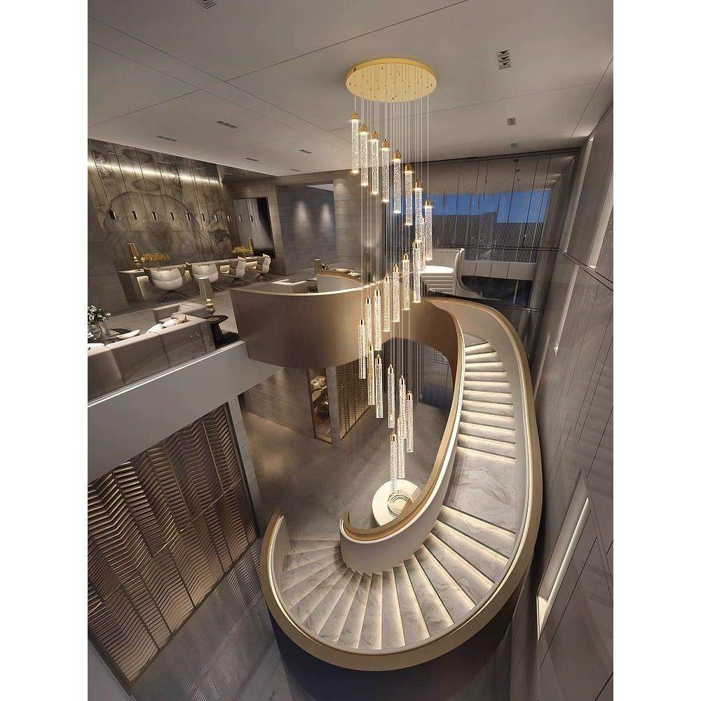 楼梯吊灯现代极简主义房子空心高阁楼旋转楼梯水晶客厅覆式地板长,家装灯饰光源,LOFT/复式住宅/楼梯吊灯,淘宝优惠券,粉丝福利购,淘宝优惠卷